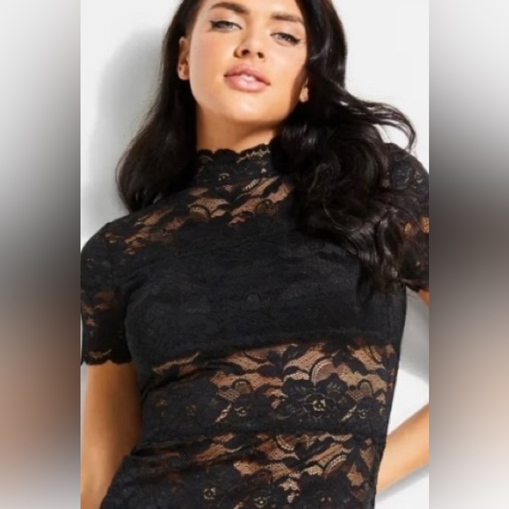 GUESS Lace Top Black Size Small
